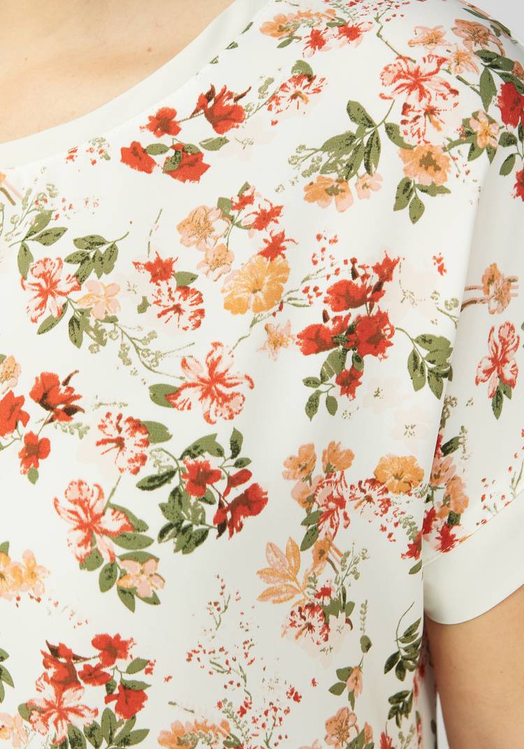 Блуза прямого силуэта с цветочным принтом шир.  750, рис. 20