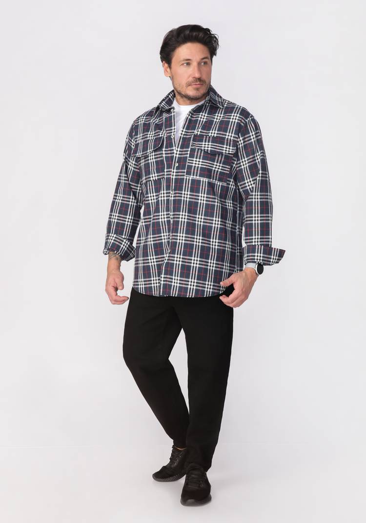 Рубашка мужская в мелкую клетку шир.  750, рис. 7