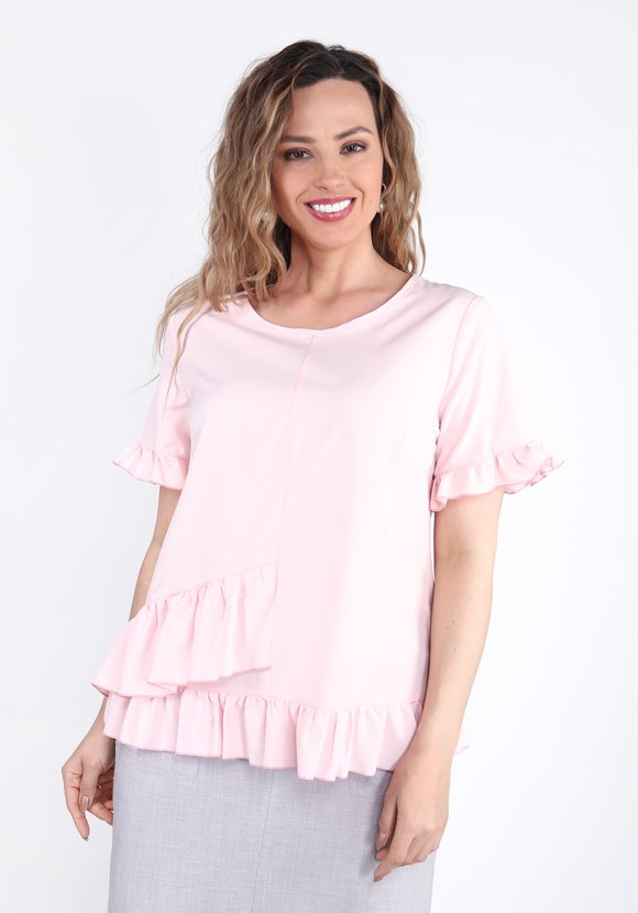 Блуза с рюшей шир.  580, рис. 3