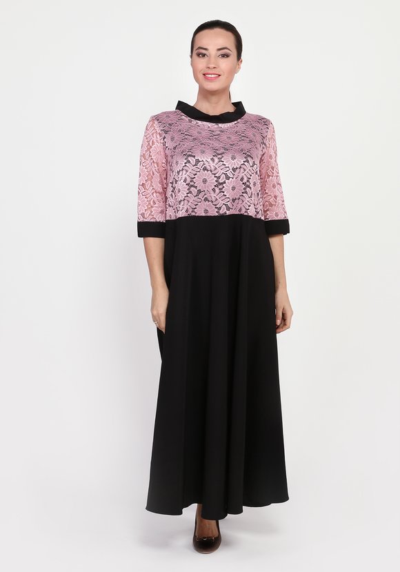 Платье с ажурным верхом и рукавом 3/4 шир.  580, рис. 4