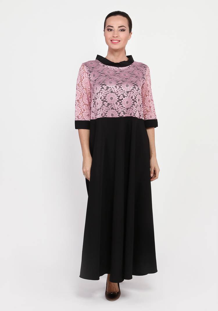 Платье с ажурным верхом и рукавом 3/4 шир.  750, рис. 4