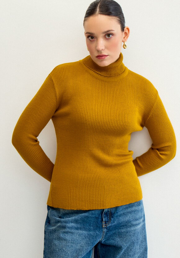 Водолазка в рубчик с высокой горловиной шир.  580, рис. 46