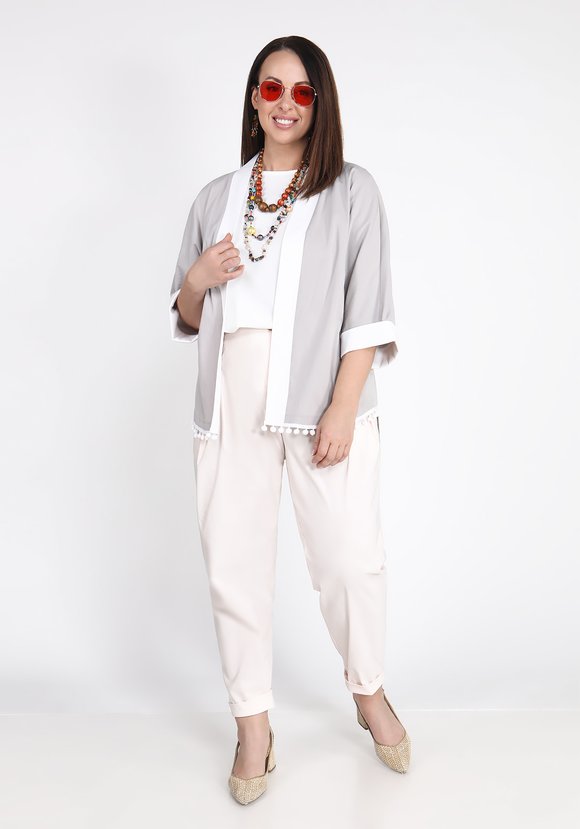 Брюки бананы однотонные с карманами шир.  580, рис. 7