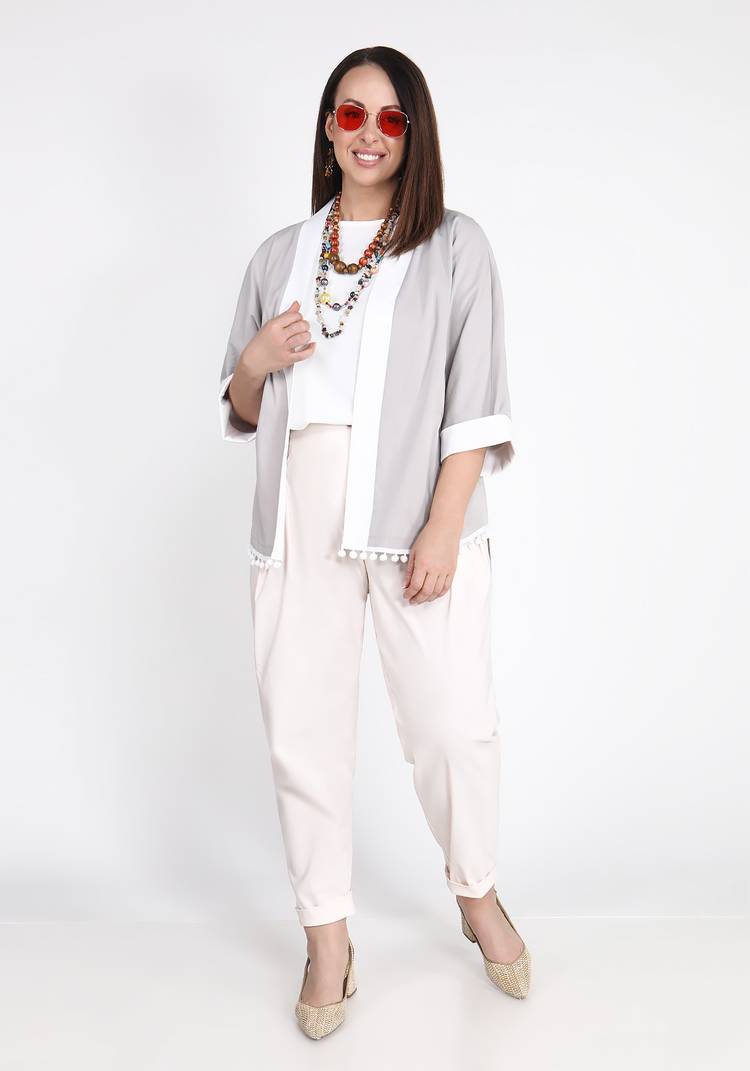 Брюки бананы однотонные с карманами шир.  750, рис. 7