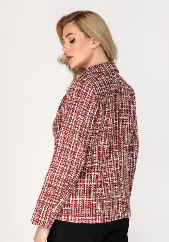 Жакет двубортный из твида с карманами шир.  580, рис. 7