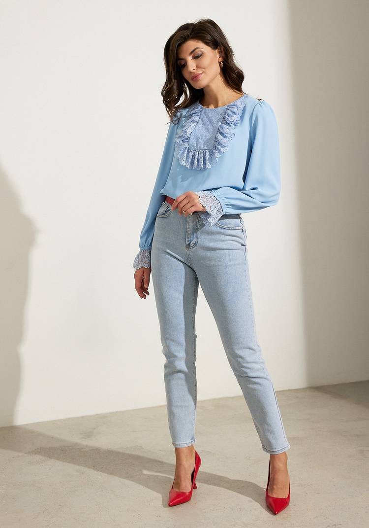 Блуза с французским кружевом шир.  750, рис. 14