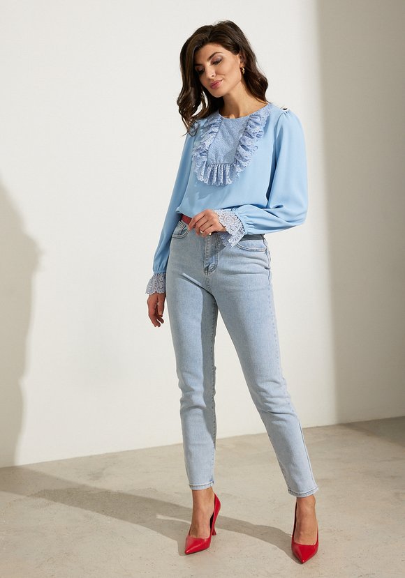 Блуза с французским кружевом шир.  580, рис. 14