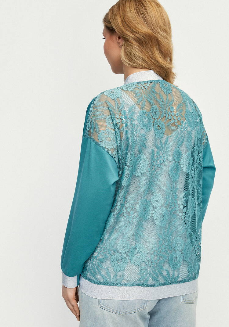 Бомбер трикотажный с ажурной спинкой шир.  750, рис. 35