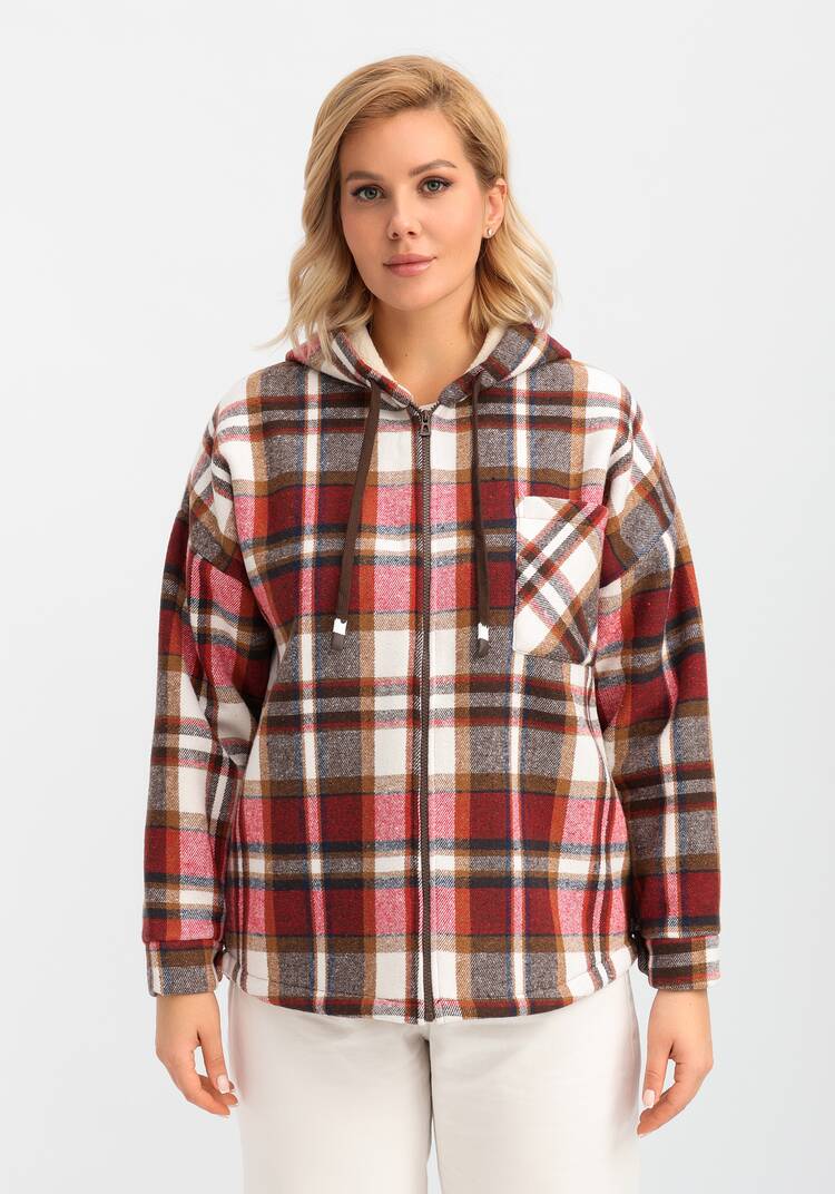 Толстовка утеплённая в клетку шир.  750, рис. 22