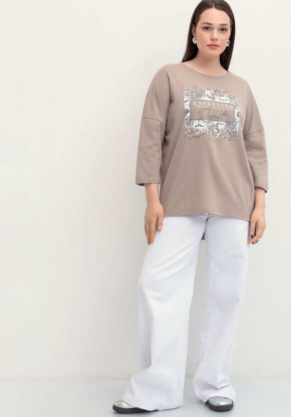 Туника с принтом на груди шир.  580, рис. 25