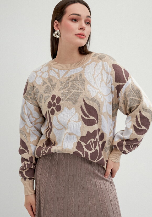 Джемпер прямого силуэта и цветочным принтом шир.  580, рис. 14