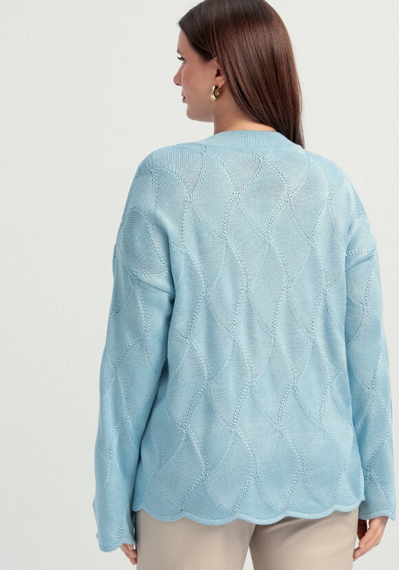 Джемпер с волнообразным краем и рисунком ромб шир.  580, рис. 10