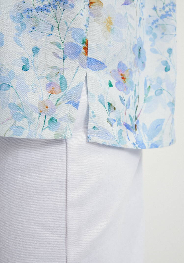 Блуза изо льна с коротким рукавом шир.  750, рис. 6