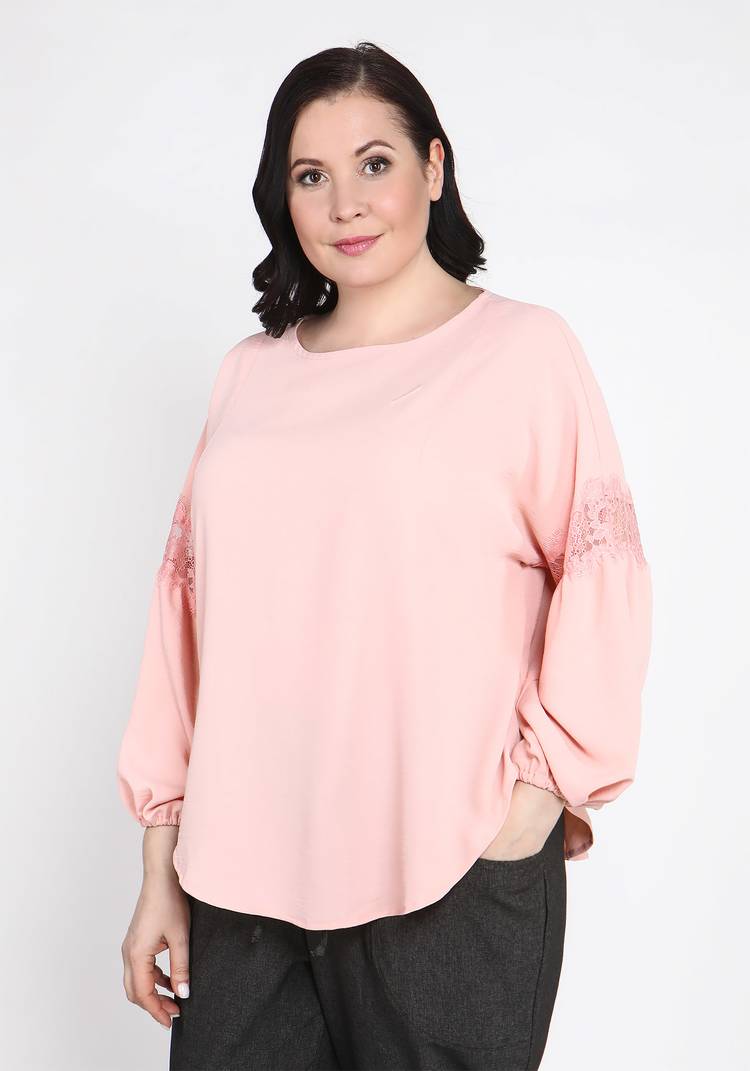 Блуза свободного силуэта с кружевом шир.  750, рис. 5