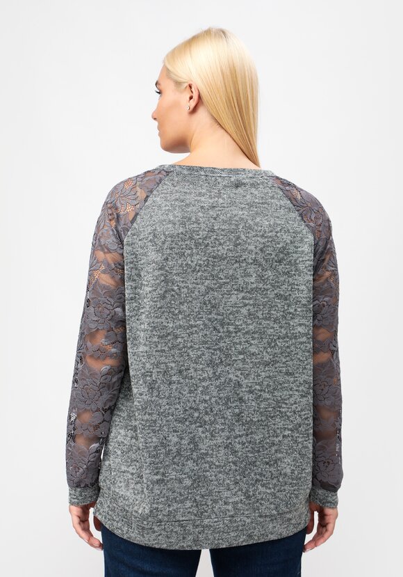 Джемпер с круглым вырезом и ажурными рукавами шир.  580, рис. 3