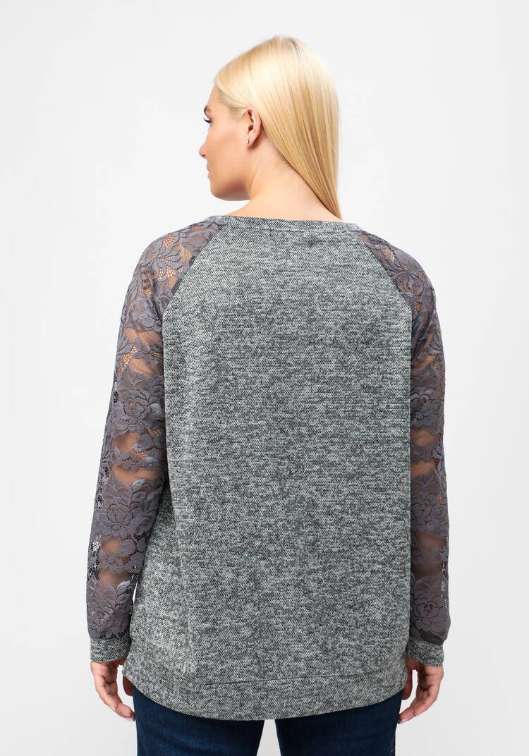 Джемпер с круглым вырезом и ажурными рукавами шир.  750, рис. 3