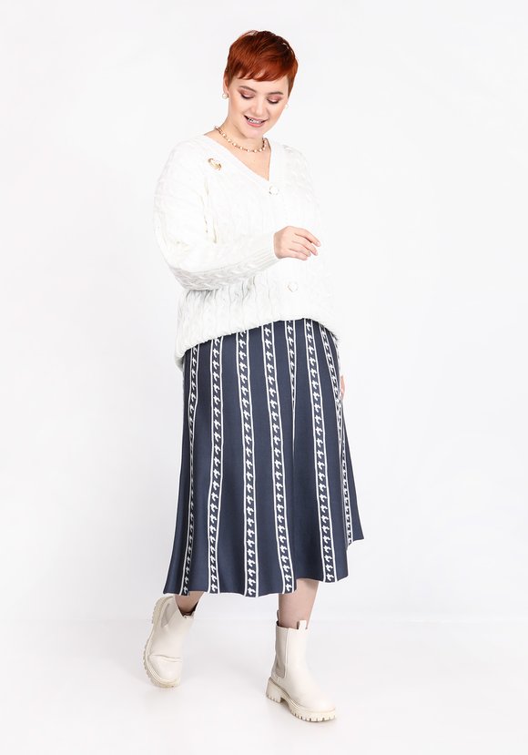 Юбка с вертикальным рисунком пье-де-пуль шир.  580, рис. 7