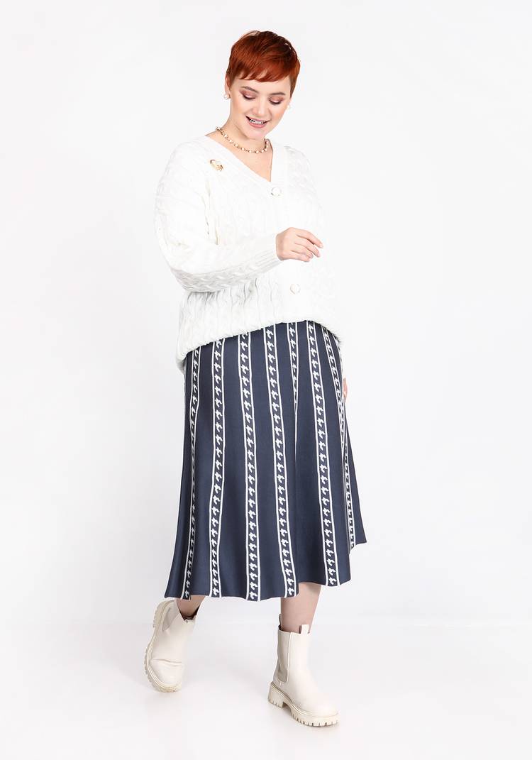 Юбка с вертикальным рисунком пье-де-пуль шир.  750, рис. 7