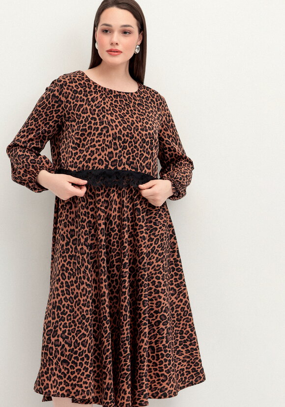 Платье из струящейся ткани с принтом леопард шир.  580, рис. 10