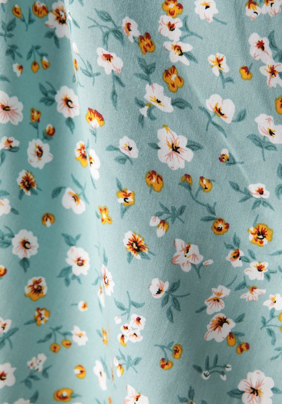 Блуза асимметричная с принтом цветы шир.  580, рис. 5