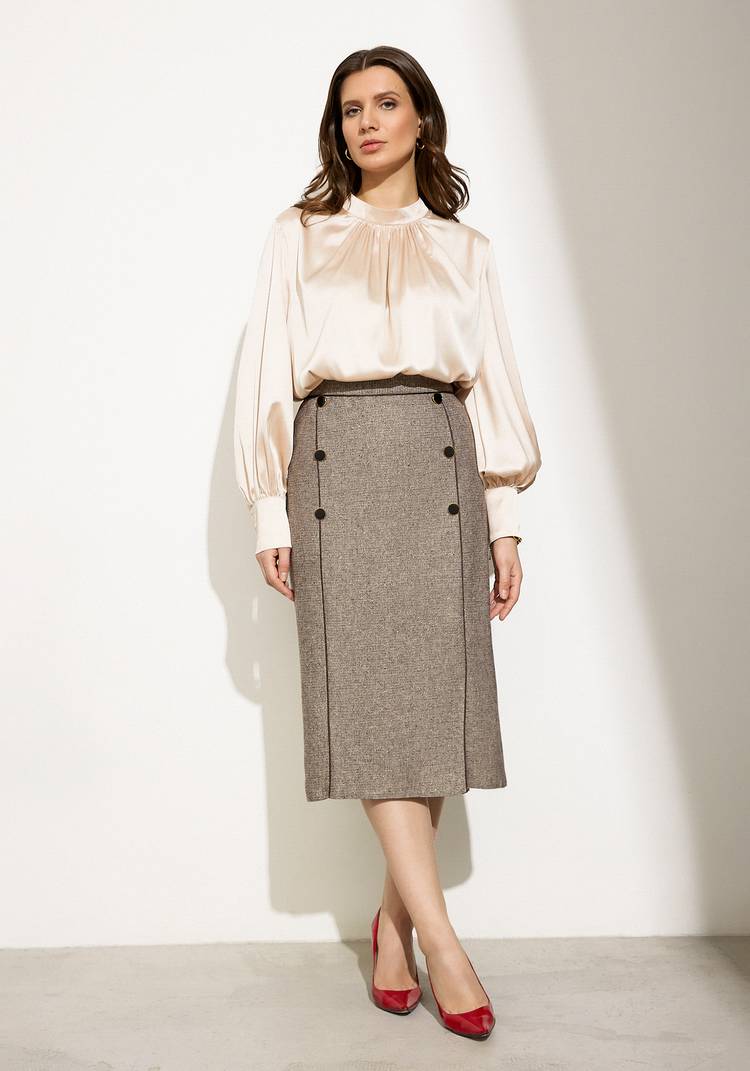 Юбка с отделкой кантом и пуговицами шир.  750, рис. 7