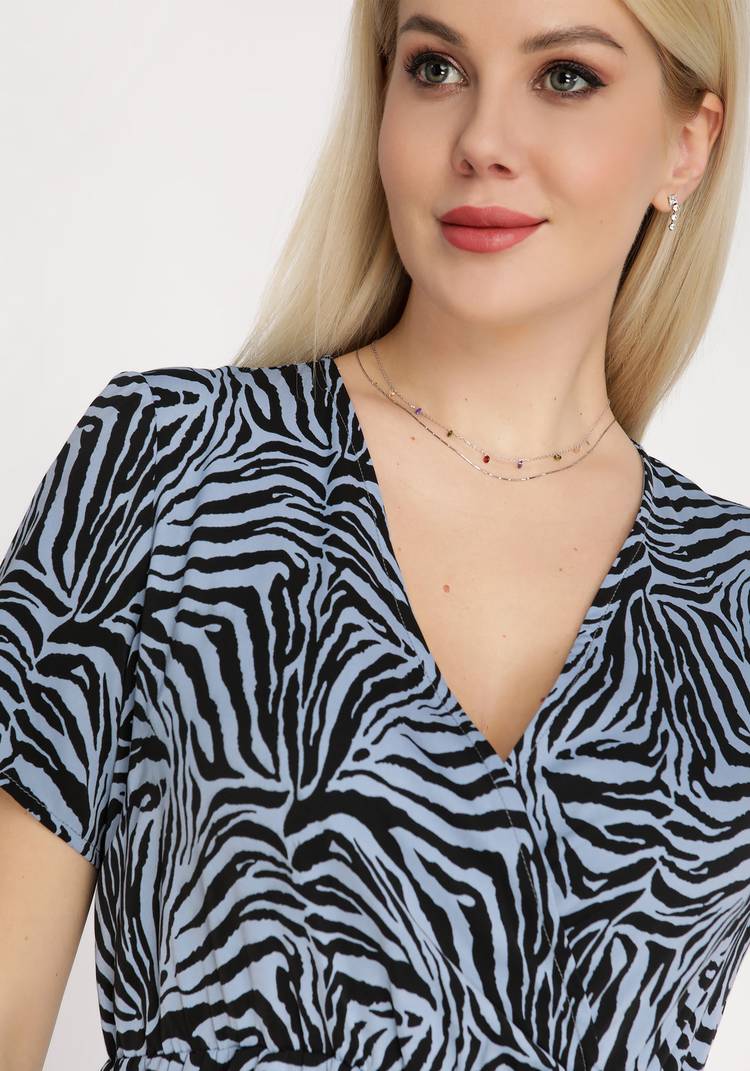 Платье с запахом с принтом Зебра шир.  750, рис. 10