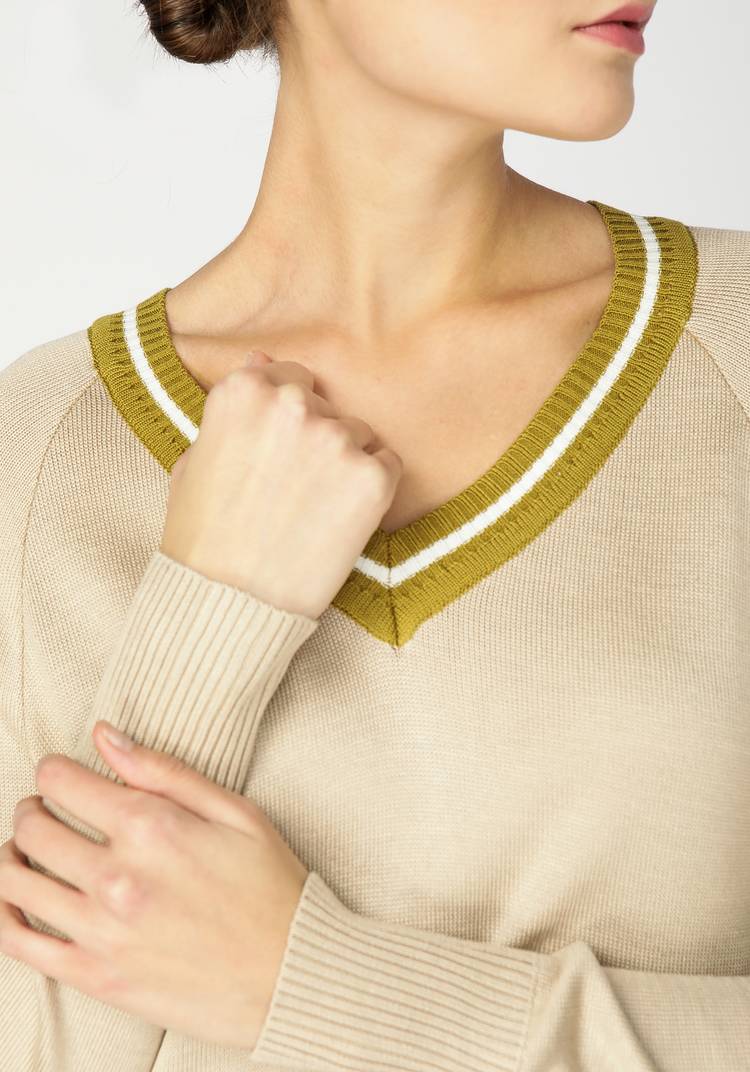 Пуловер женский с контрастной отделкой шир.  750, рис. 11