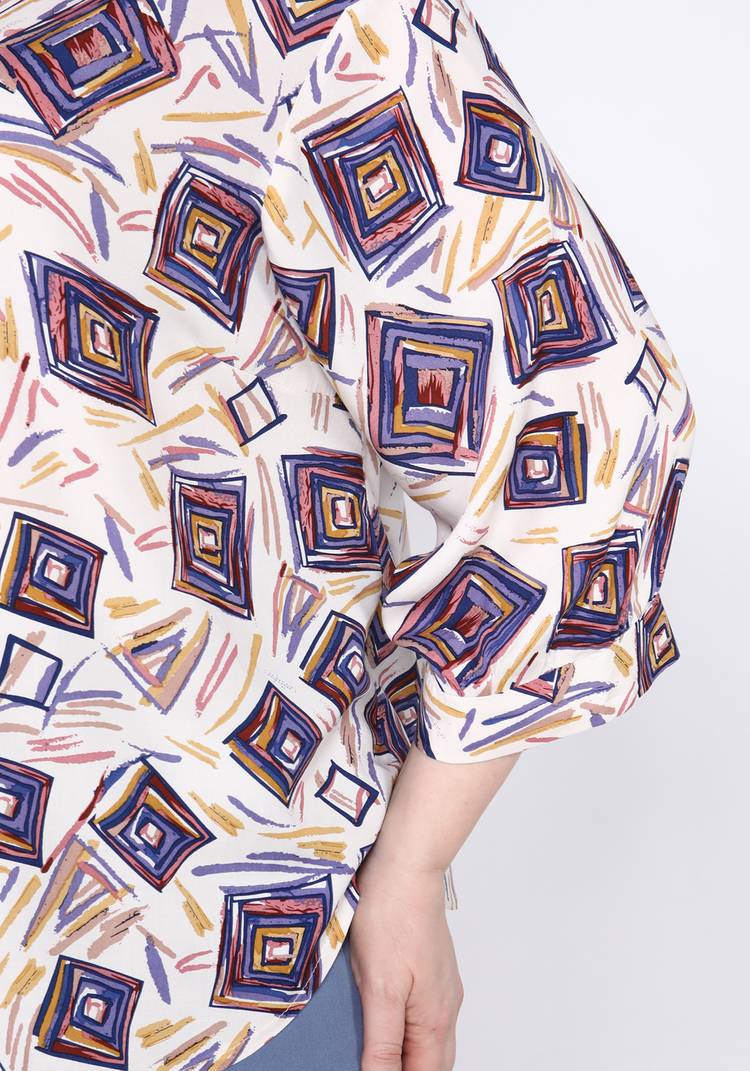 Блуза свободного кроя с принтом РОМБЫ шир.  750, рис. 9