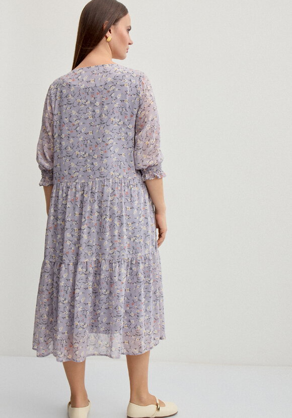Платье миди из шифона с принтом шир.  580, рис. 17