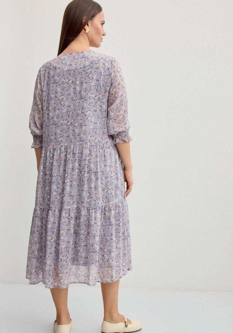 Платье миди из шифона с принтом шир.  750, рис. 17