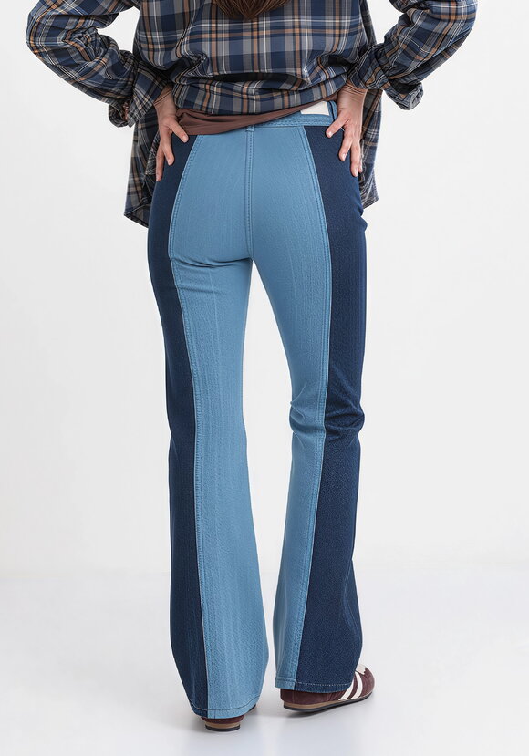 Джинсы комбинированные двухцветные шир.  580, рис. 3