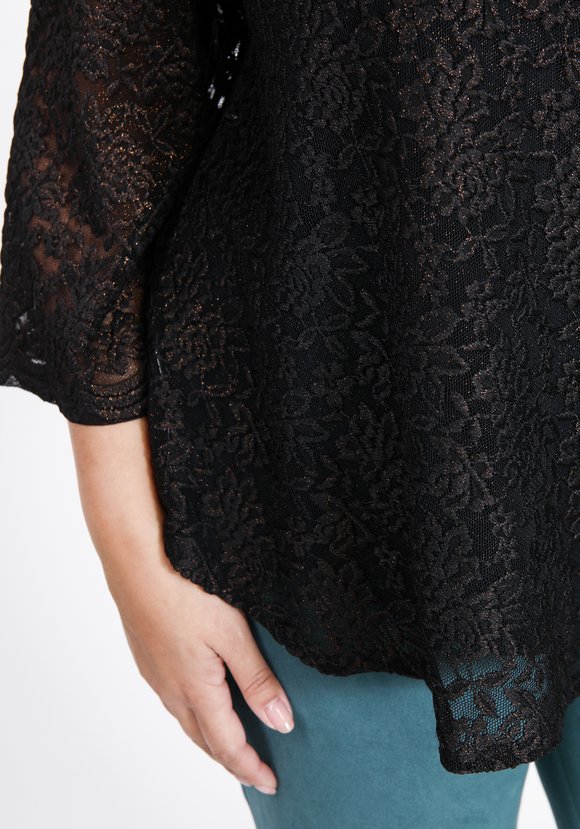 Блуза кружевная с метанитью шир.  580, рис. 4