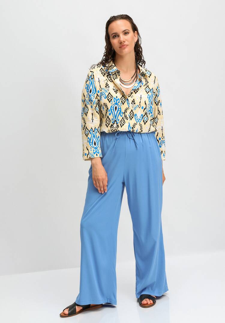 Брюки палаццо с резинкой на поясе шир.  750, рис. 16