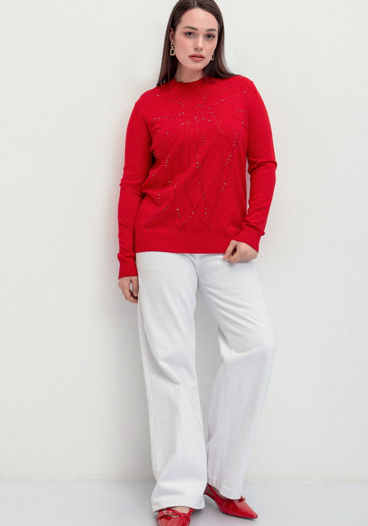 Джемпер с абстрактными полосками из страз шир.  750, рис. 9