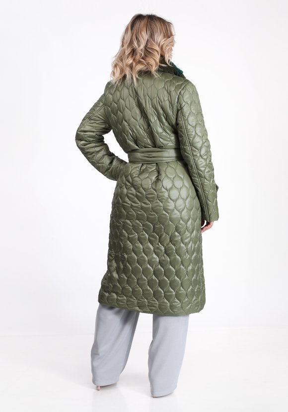 Пальто стеганое с меховым воротником шир.  580, рис. 13