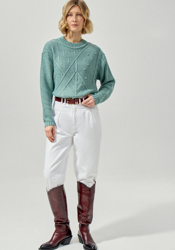 Джемпер с комбинированным фактурным рисунком шир.  580, рис. 15