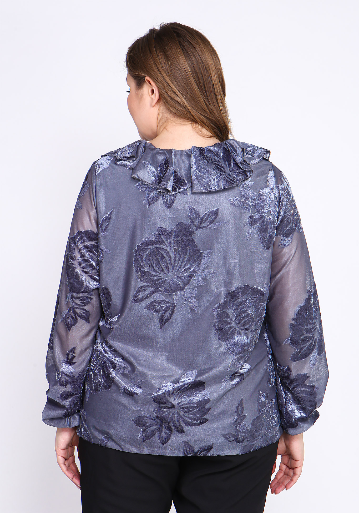 Блуза с воланом "Патриция" Victoria, размер 48, цвет баклажановый - фото 10