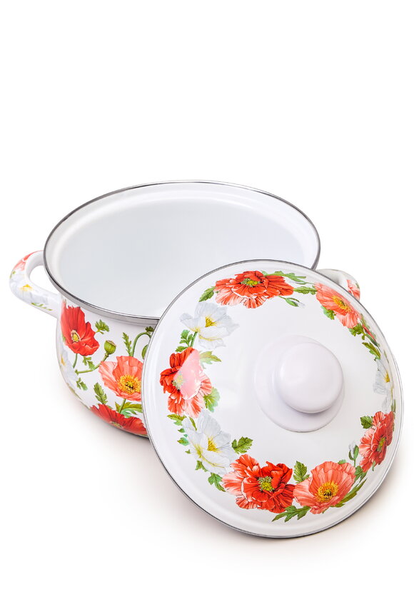 Кастрюля эмалированная с крышкой Маки шир.  580, рис. 7