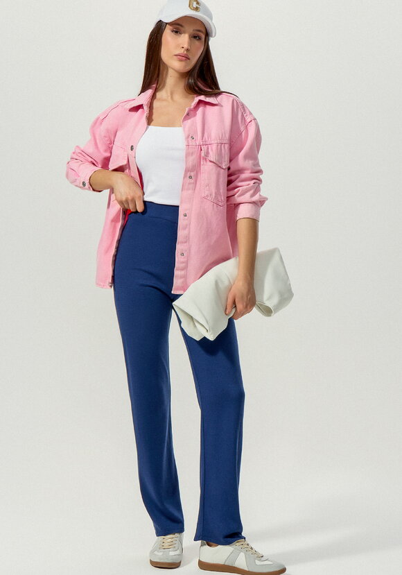 Брюки прямого кроя на широкой резинке шир.  580, рис. 1