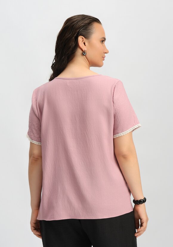 Футболка с кружевными вставками на рукавах шир.  580, рис. 11