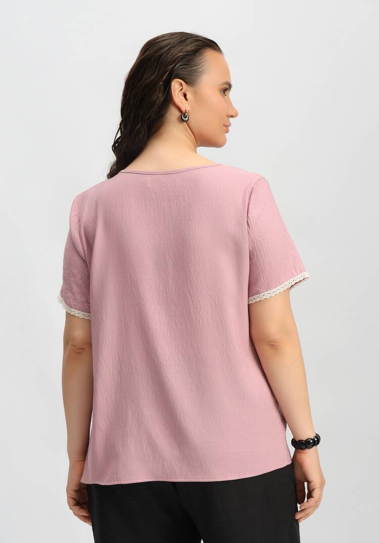 Футболка с кружевными вставками на рукавах шир.  750, рис. 11