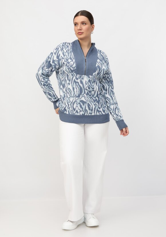 Джемпер поло с принтом абстракция шир.  580, рис. 2