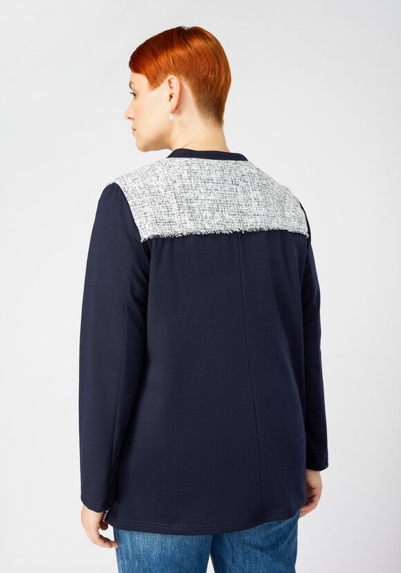Пиджак на пуговицах с контрастными рукавами шир.  580, рис. 9