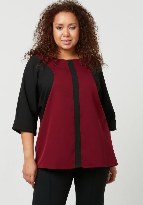 Блуза комбинированная оверсайз шир.  580, рис. 2