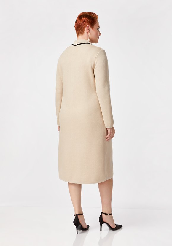 Платье миди с бархатной завязкой на горловине шир.  580, рис. 2