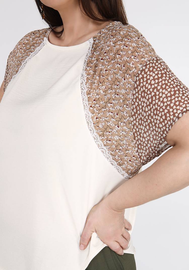 Блуза из трёх видов тканей шир.  750, рис. 4