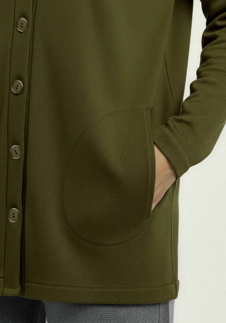 Кардиган на пуговицах утепленный шир.  750, рис. 39