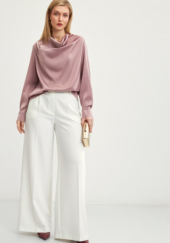 Блуза шелковая с воротником-хомутом шир.  580, рис. 27