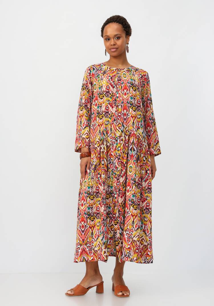 Платье с цветочным принтом свободного кроя шир.  750, рис. 3