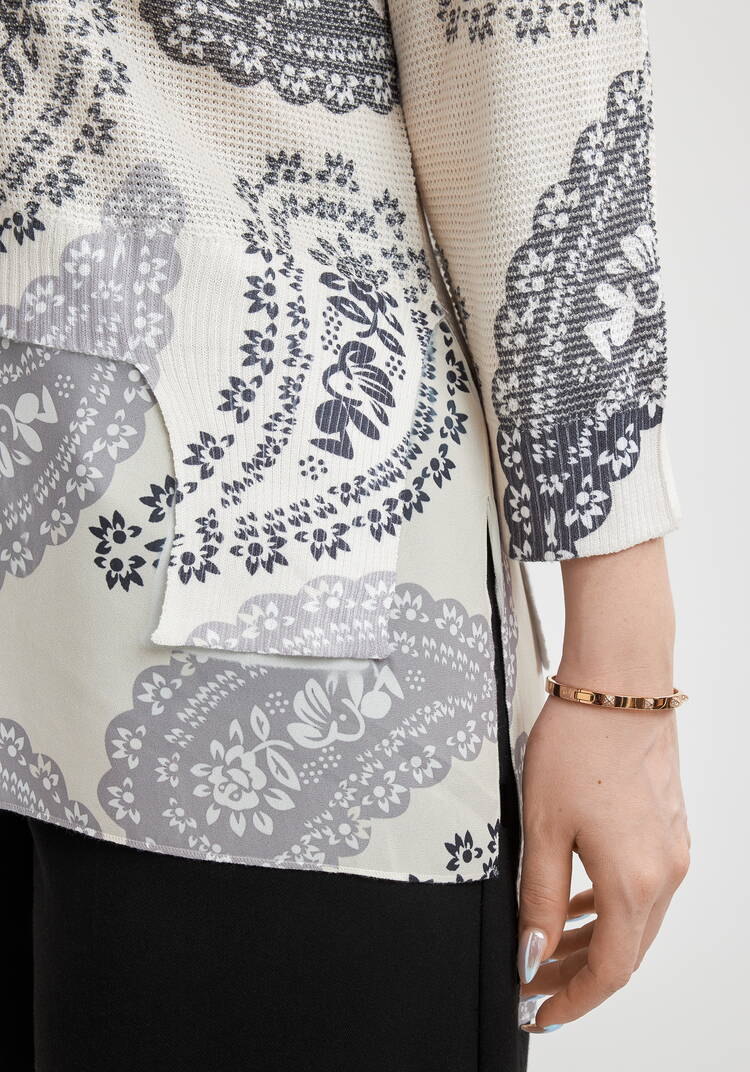 Джемпер-туника с дизайнерским принтомМилана шир.  750, рис. 6